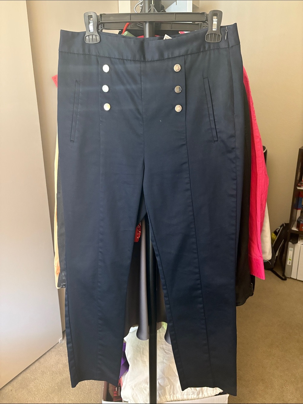 Zara Navy Trouser Waistband with Label